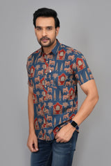 Men by House of Gulab Short Sleeves Cotton Shirt