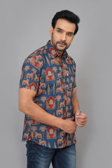 Men by House of Gulab Short Sleeves Cotton Shirt