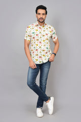 Men by House of Gulab Short Sleeves Cotton Shirt