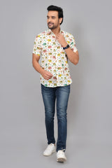 Men by House of Gulab Short Sleeves Cotton Shirt