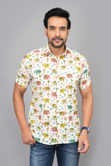 Men by House of Gulab Short Sleeves Cotton Shirt