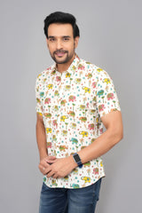Men by House of Gulab Short Sleeves Cotton Shirt