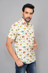 Men by House of Gulab Short Sleeves Cotton Shirt