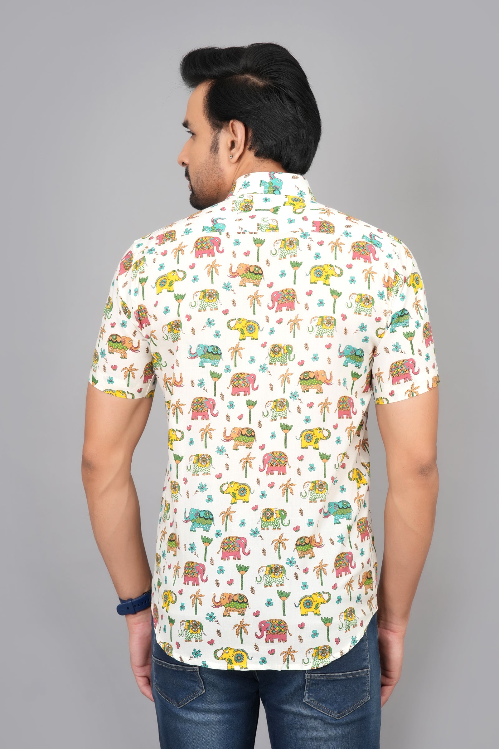 Men by House of Gulab Short Sleeves Cotton Shirt