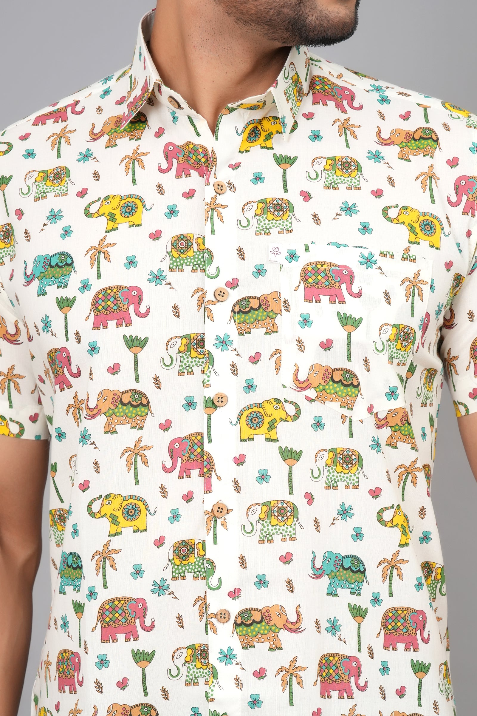 Men by House of Gulab Short Sleeves Cotton Shirt