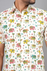 Men by House of Gulab Short Sleeves Cotton Shirt