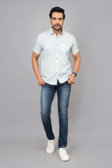 Men by House of Gulab Short Sleeves Cotton Shirt