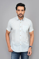 Men by House of Gulab Short Sleeves Cotton Shirt