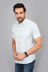 Men by House of Gulab Short Sleeves Cotton Shirt