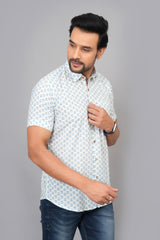 Men by House of Gulab Short Sleeves Cotton Shirt