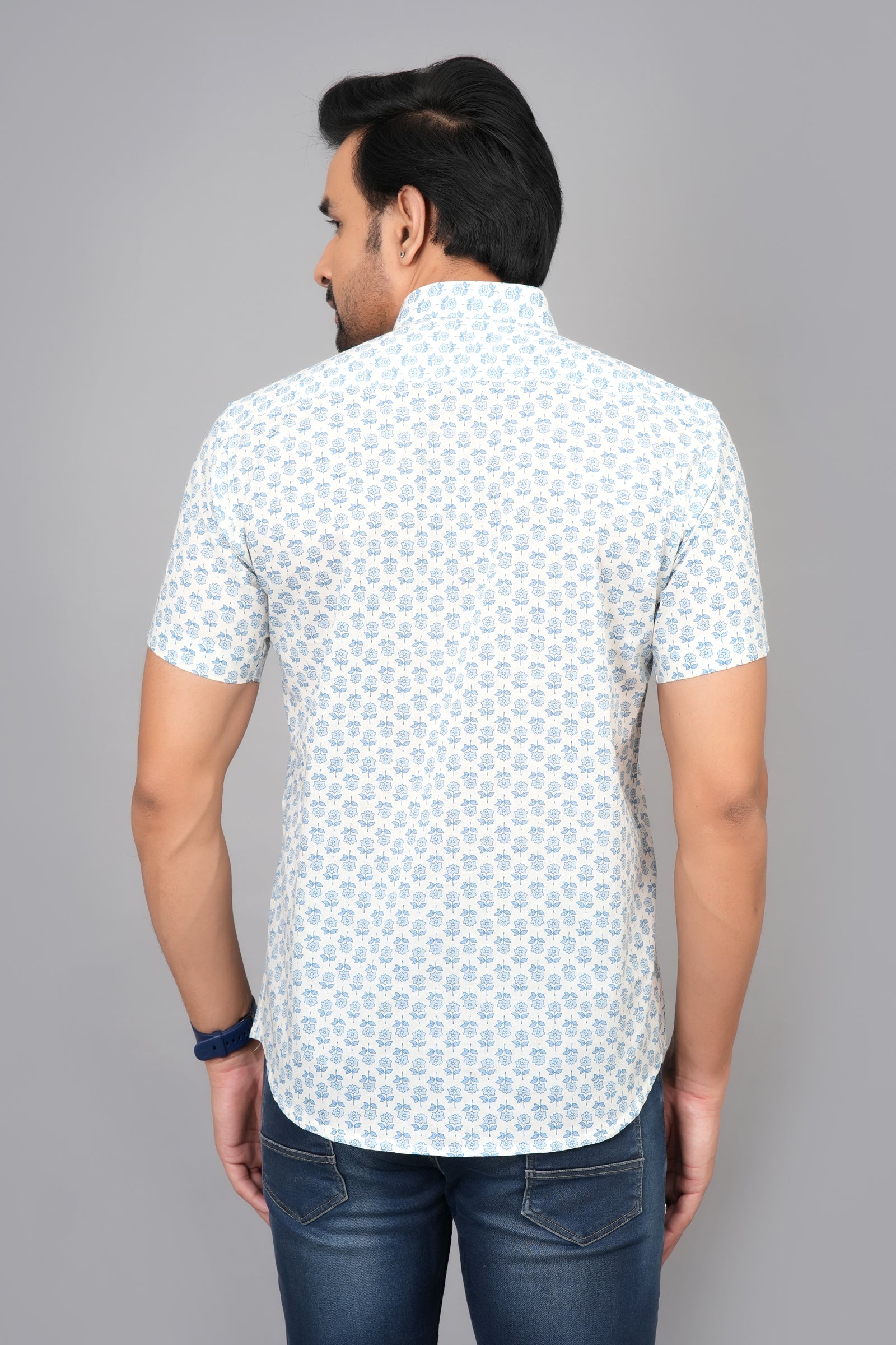 Men by House of Gulab Short Sleeves Cotton Shirt