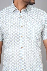 Men by House of Gulab Short Sleeves Cotton Shirt