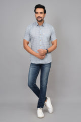 Men by House of Gulab Short Sleeves Cotton Shirt