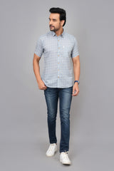 Men by House of Gulab Short Sleeves Cotton Shirt