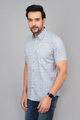 Men by House of Gulab Short Sleeves Cotton Shirt