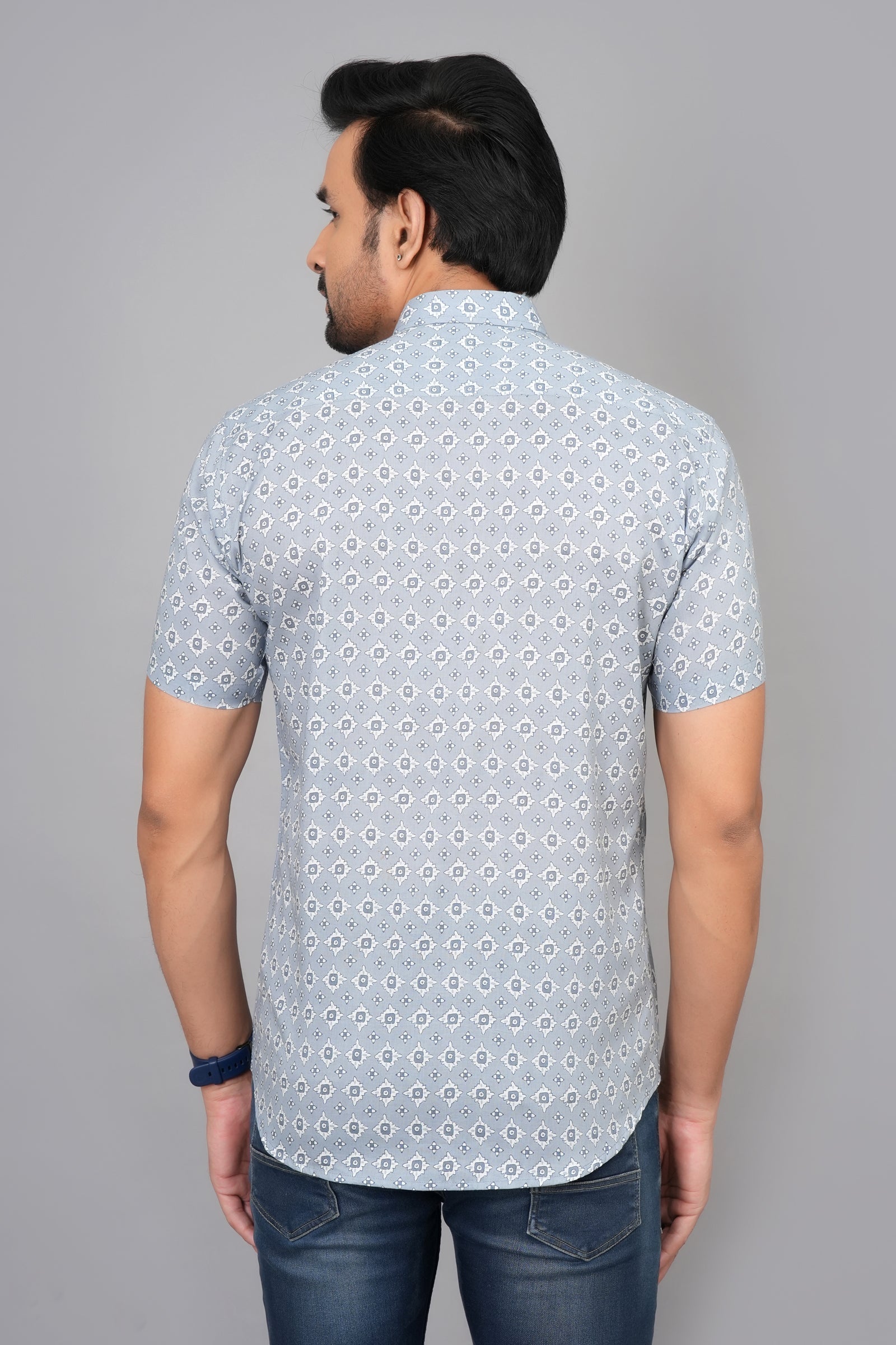 Men by House of Gulab Short Sleeves Cotton Shirt