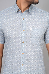 Men by House of Gulab Short Sleeves Cotton Shirt
