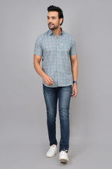 Men by House of Gulab Short Sleeves Cotton Shirt