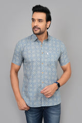Men by House of Gulab Short Sleeves Cotton Shirt