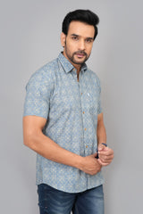 Men by House of Gulab Short Sleeves Cotton Shirt