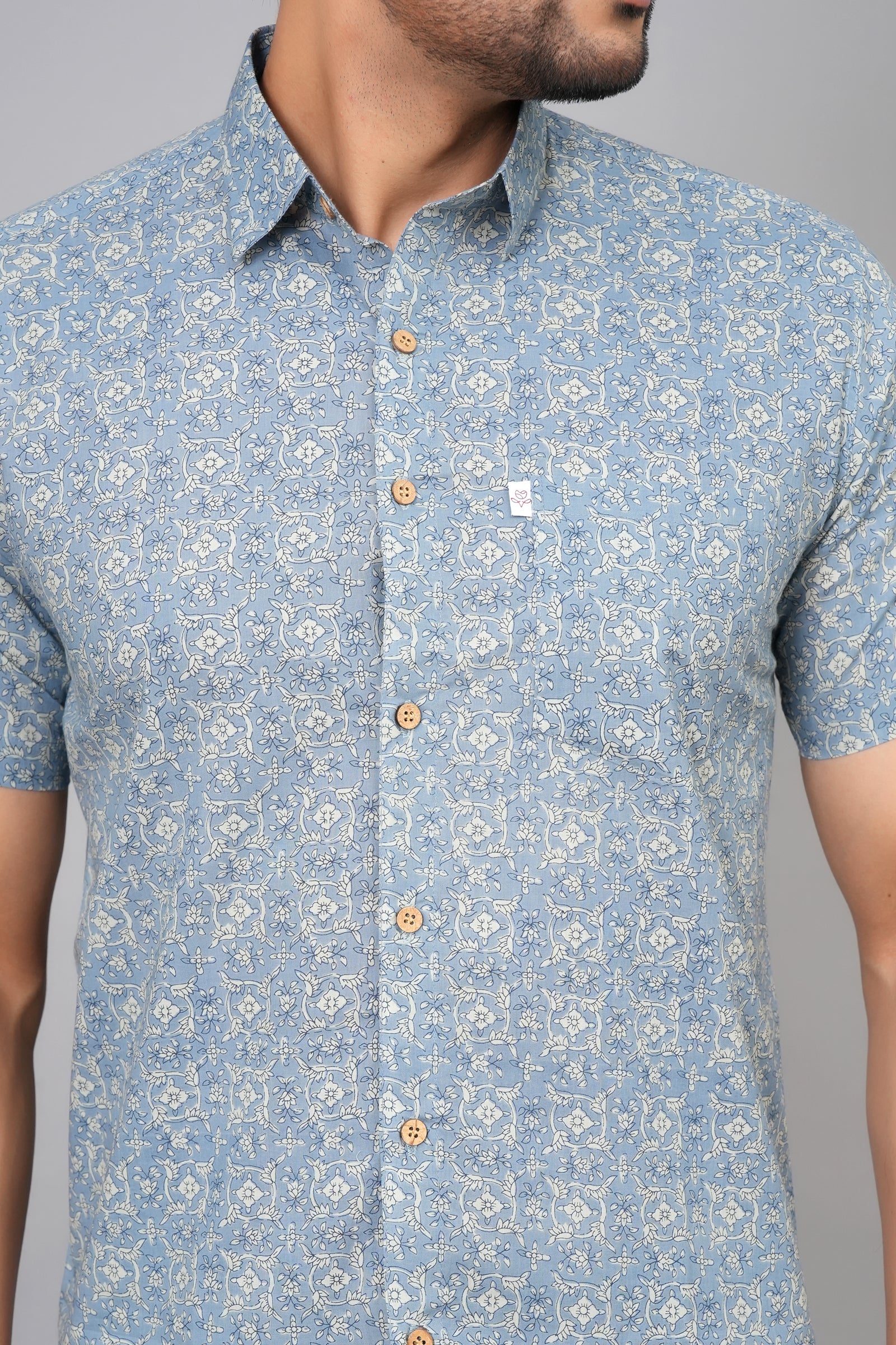 Men by House of Gulab Short Sleeves Cotton Shirt