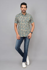 Men by House of Gulab Short Sleeves Cotton Shirt