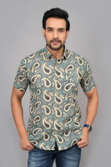 Men by House of Gulab Short Sleeves Cotton Shirt