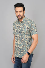 Men by House of Gulab Short Sleeves Cotton Shirt