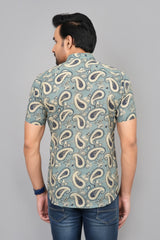 Men by House of Gulab Short Sleeves Cotton Shirt