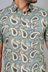 Men by House of Gulab Short Sleeves Cotton Shirt