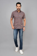 Men by House of Gulab Short Sleeves Cotton Shirt