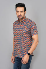Men by House of Gulab Short Sleeves Cotton Shirt