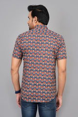 Men by House of Gulab Short Sleeves Cotton Shirt