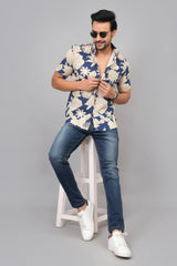 Men by House of Gulab Short Sleeves Cotton Shirt