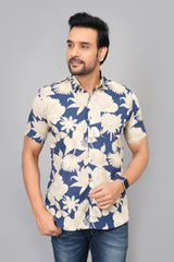 Men by House of Gulab Short Sleeves Cotton Shirt