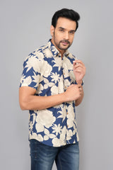 Men by House of Gulab Short Sleeves Cotton Shirt
