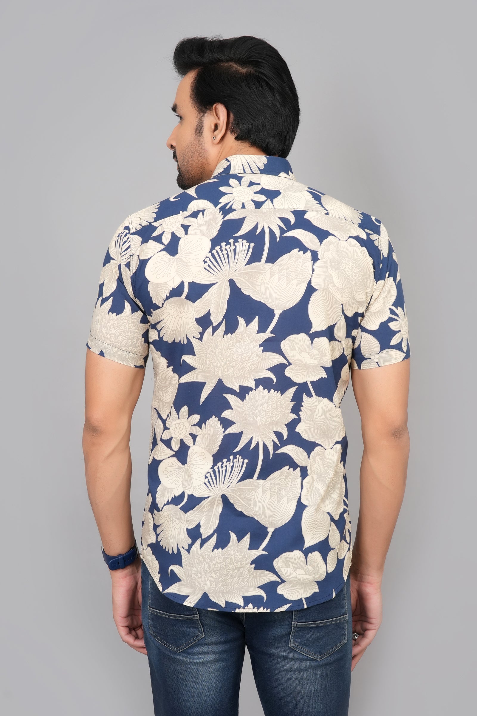 Men by House of Gulab Short Sleeves Cotton Shirt