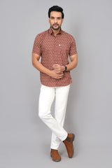 Men by House of Gulab Short Sleeves Cotton Shirt