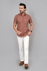 Men by House of Gulab Short Sleeves Cotton Shirt
