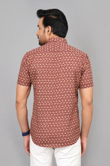 Men by House of Gulab Short Sleeves Cotton Shirt