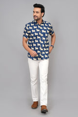 Men by House of Gulab Short Sleeves Cotton Shirt