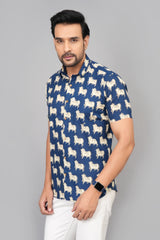 Men by House of Gulab Short Sleeves Cotton Shirt
