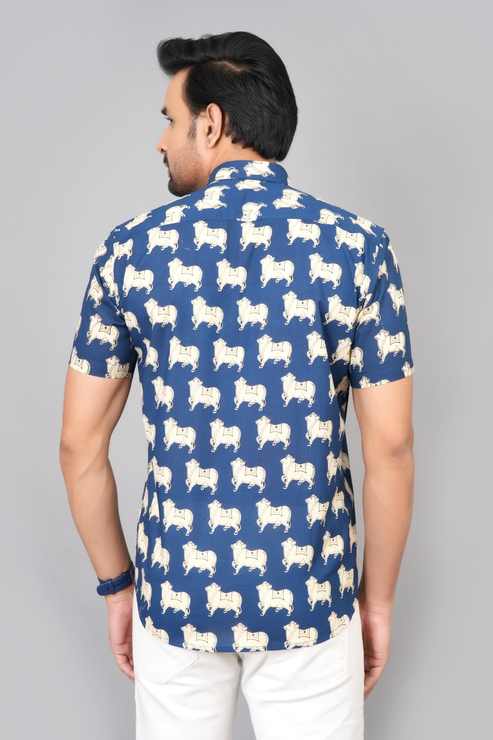 Men by House of Gulab Short Sleeves Cotton Shirt