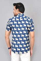 Men by House of Gulab Short Sleeves Cotton Shirt