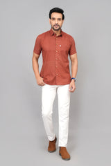 Men by House of Gulab Short Sleeves Cotton Shirt