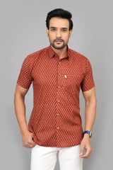 Men by House of Gulab Short Sleeves Cotton Shirt