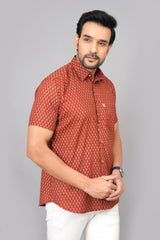 Men by House of Gulab Short Sleeves Cotton Shirt