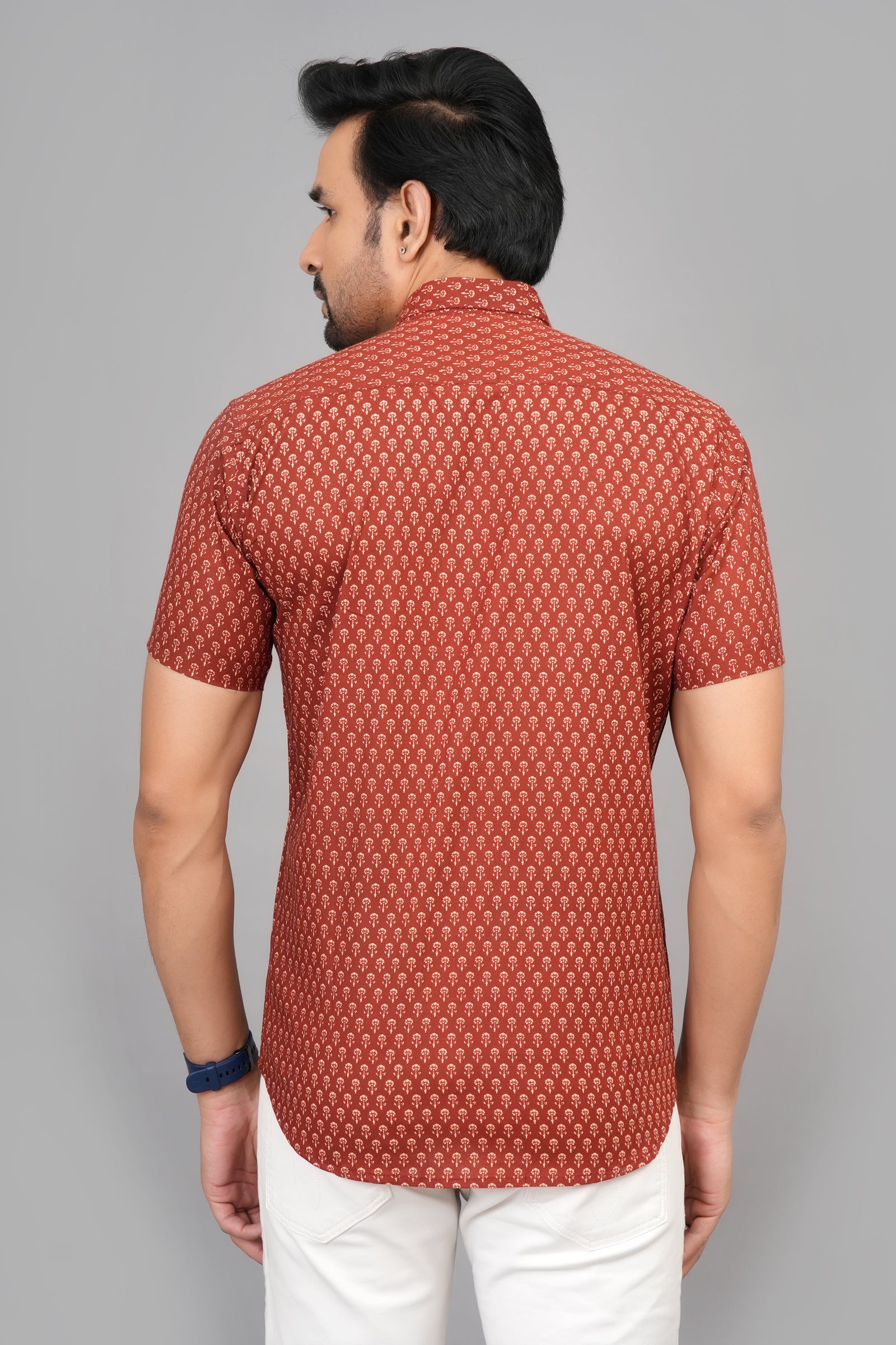 Men by House of Gulab Short Sleeves Cotton Shirt