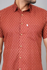 Men by House of Gulab Short Sleeves Cotton Shirt