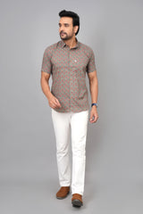 Men by House of Gulab Short Sleeves Cotton Shirt